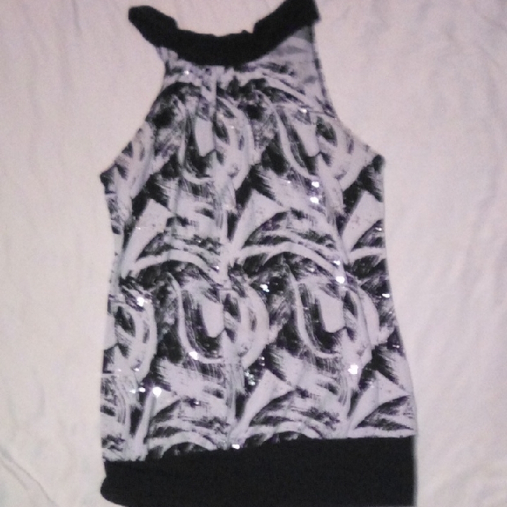 Rue21 Black and White Abstract Women's Blouse